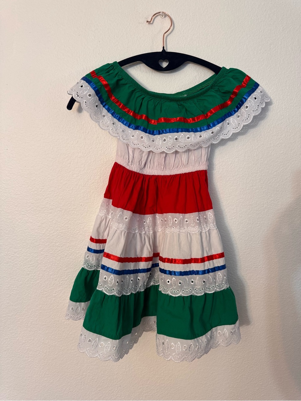 Unik Green Dress with Red Ribbon Accents